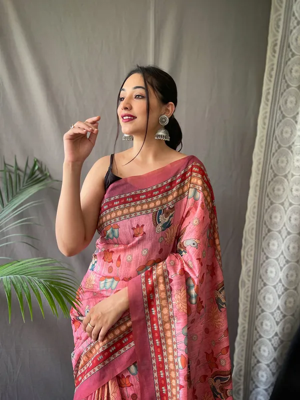 Flamingo_Pink_Pure_Malai_Cotton_Sarees_with_Digital_Printed_Work_With_Blouse_Piece_Attached
